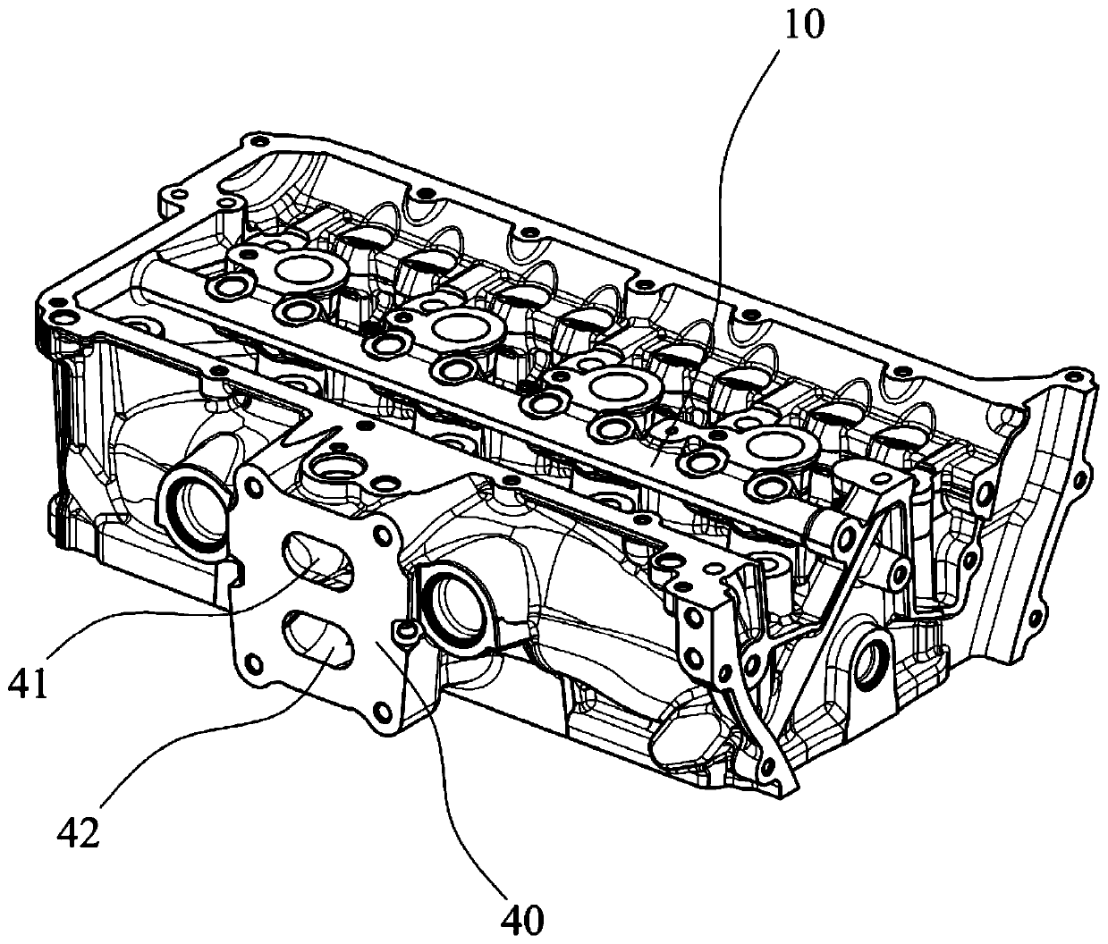 Cylinder cover integrated with exhaust manifold, engine and automobile