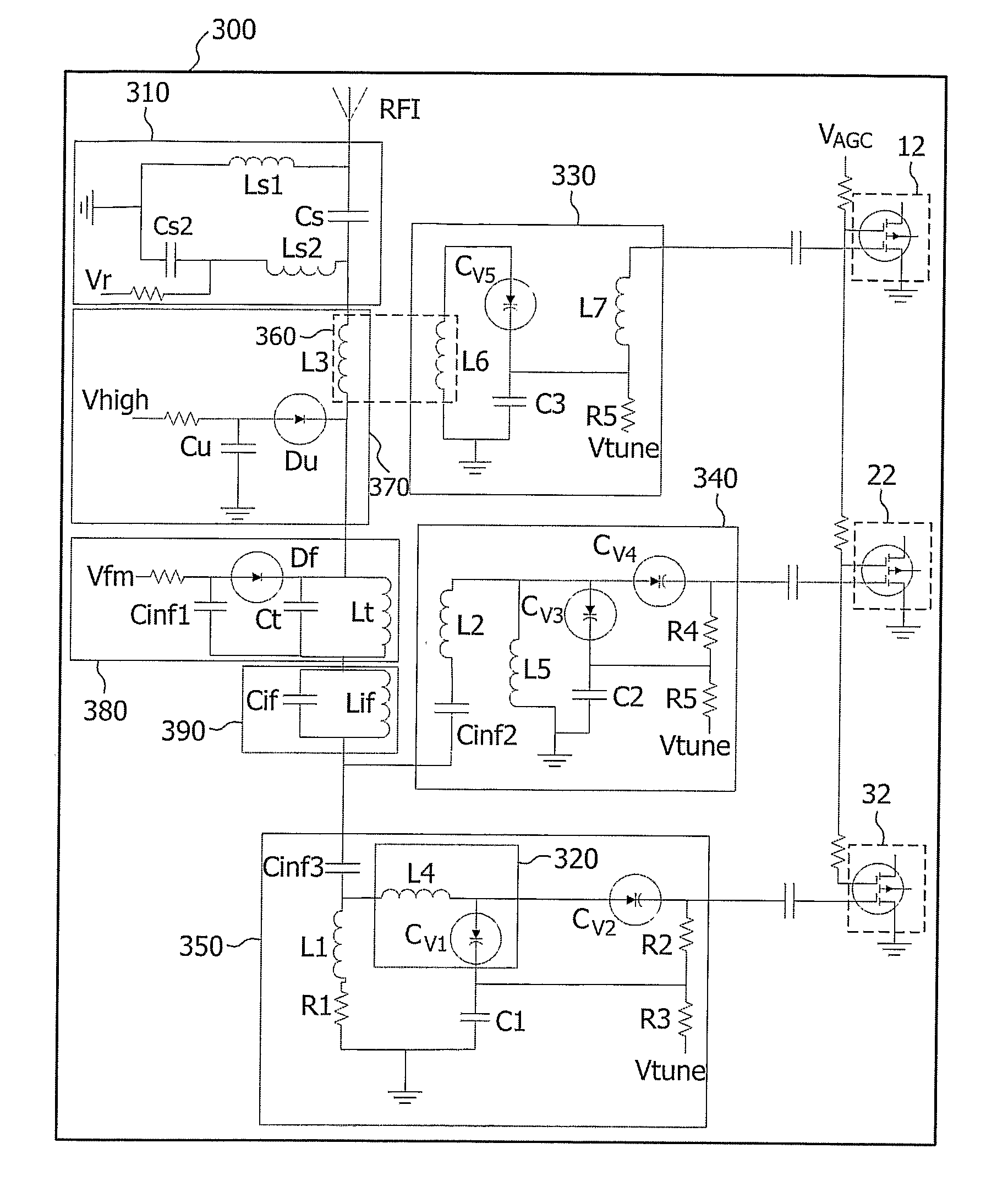 3 Band Tv-Rf Input Circuit