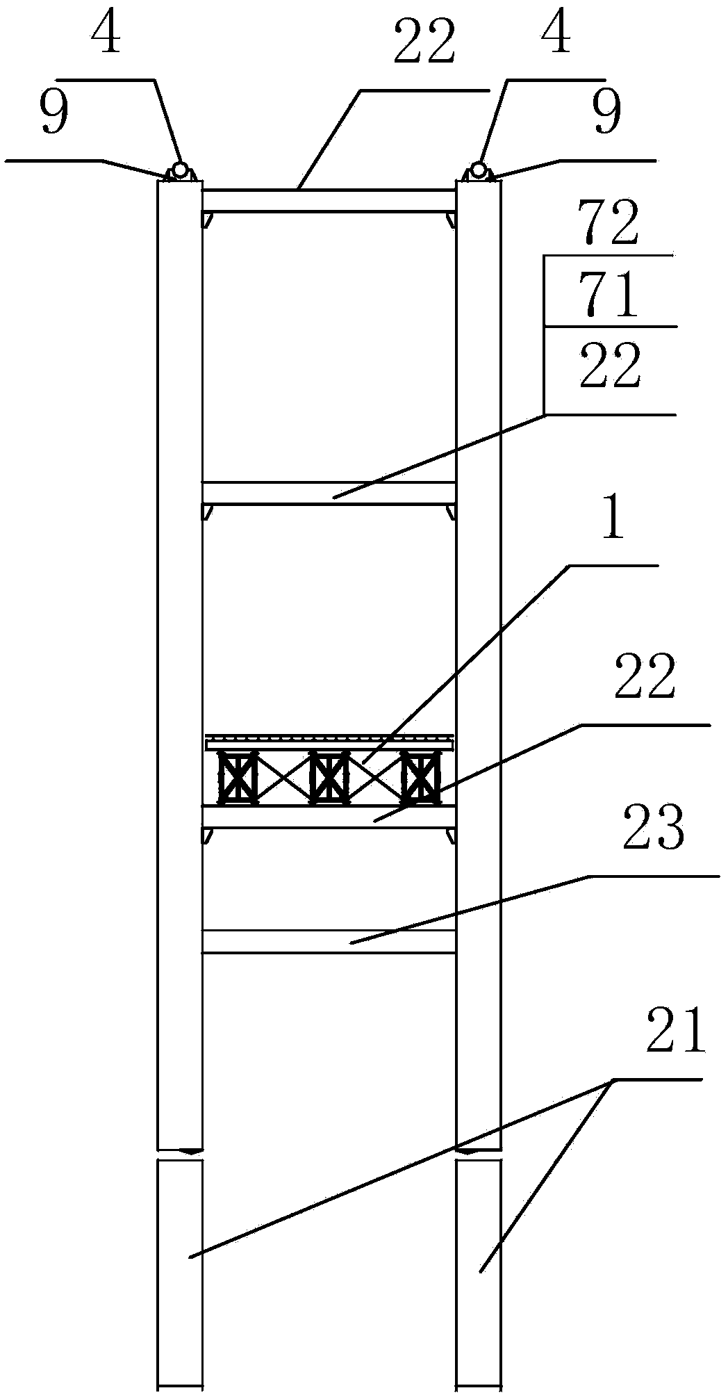 Overwater suspension cable trestle capable of being used for pumping concrete and construction method and application thereof