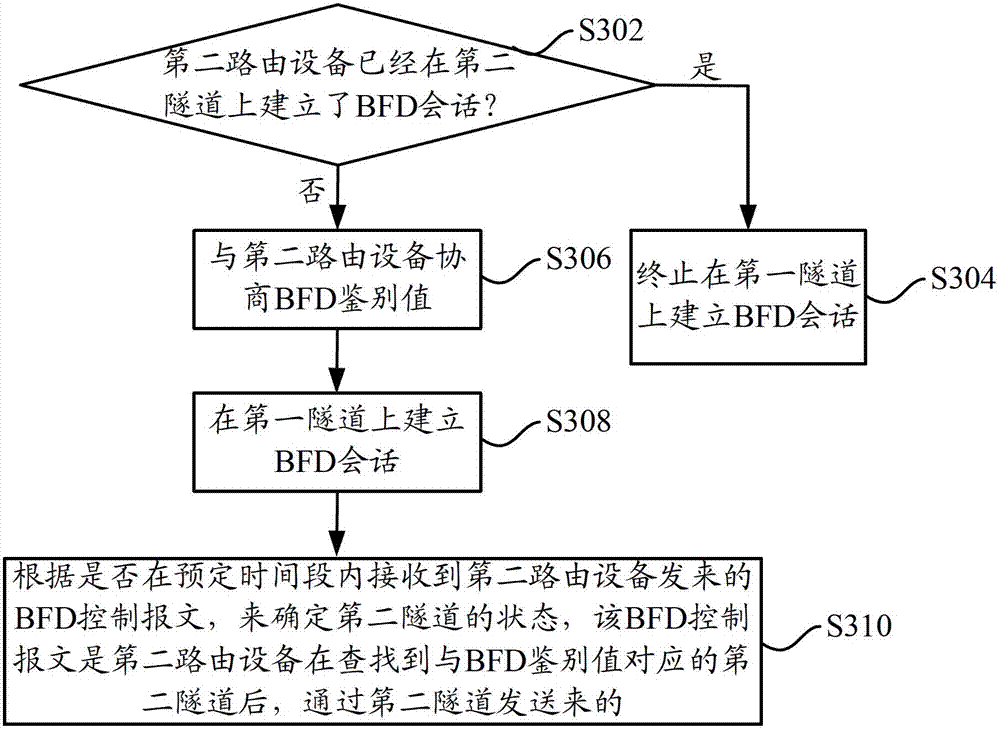 BFD detection method and routing equipment of mpls TE bidirectional tunnel