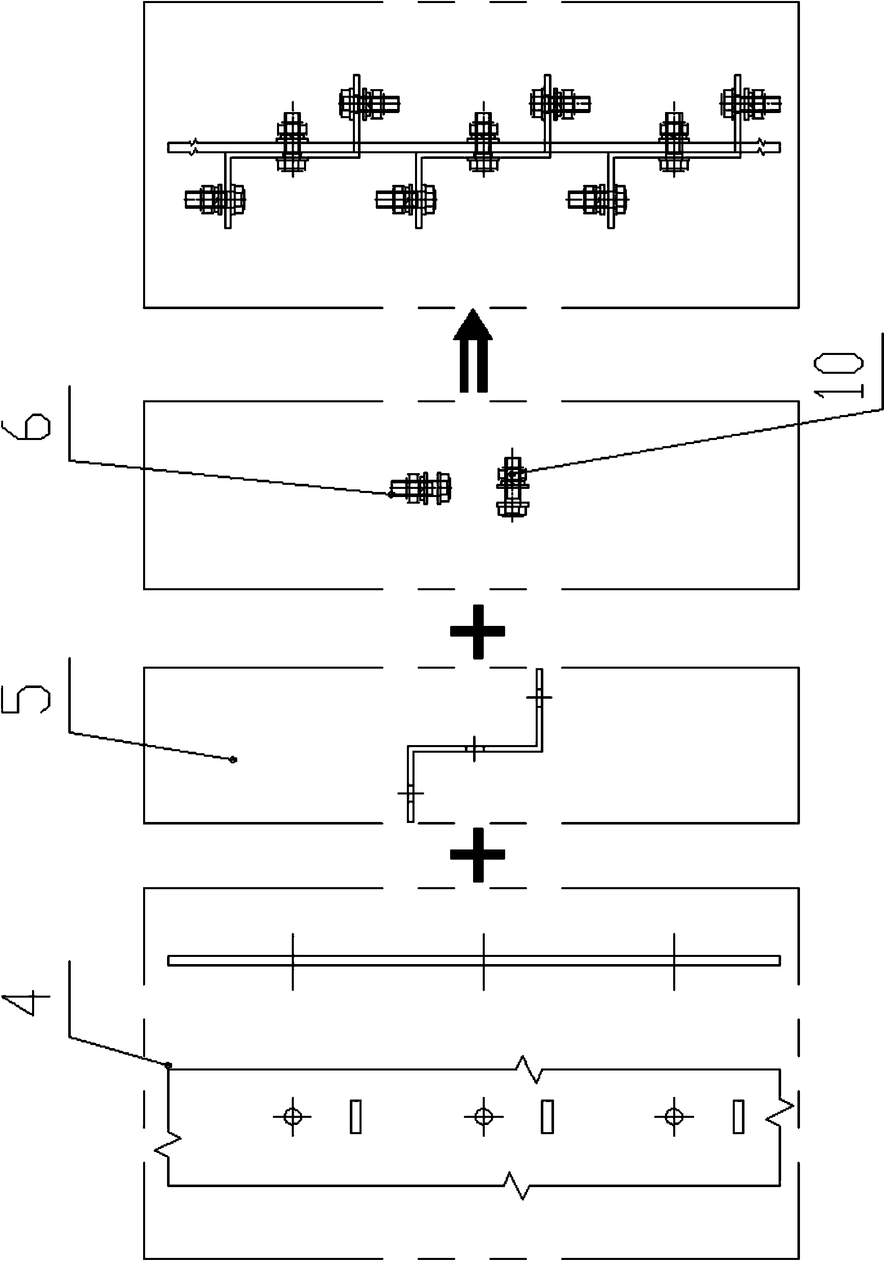 Power device combined cabinet connecting device
