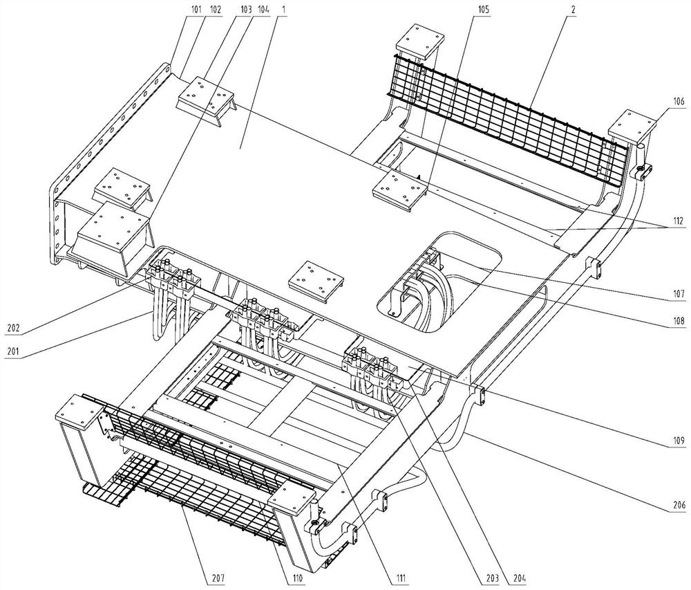 Rear frame assembly of a wind power generating set