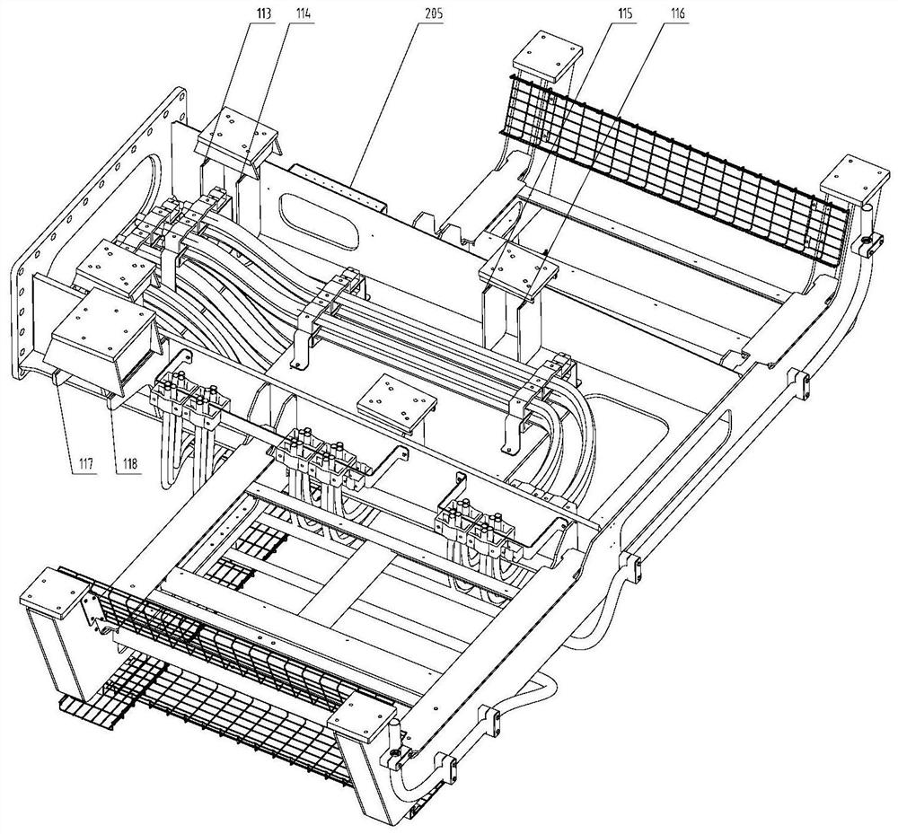 Rear frame assembly of a wind power generating set