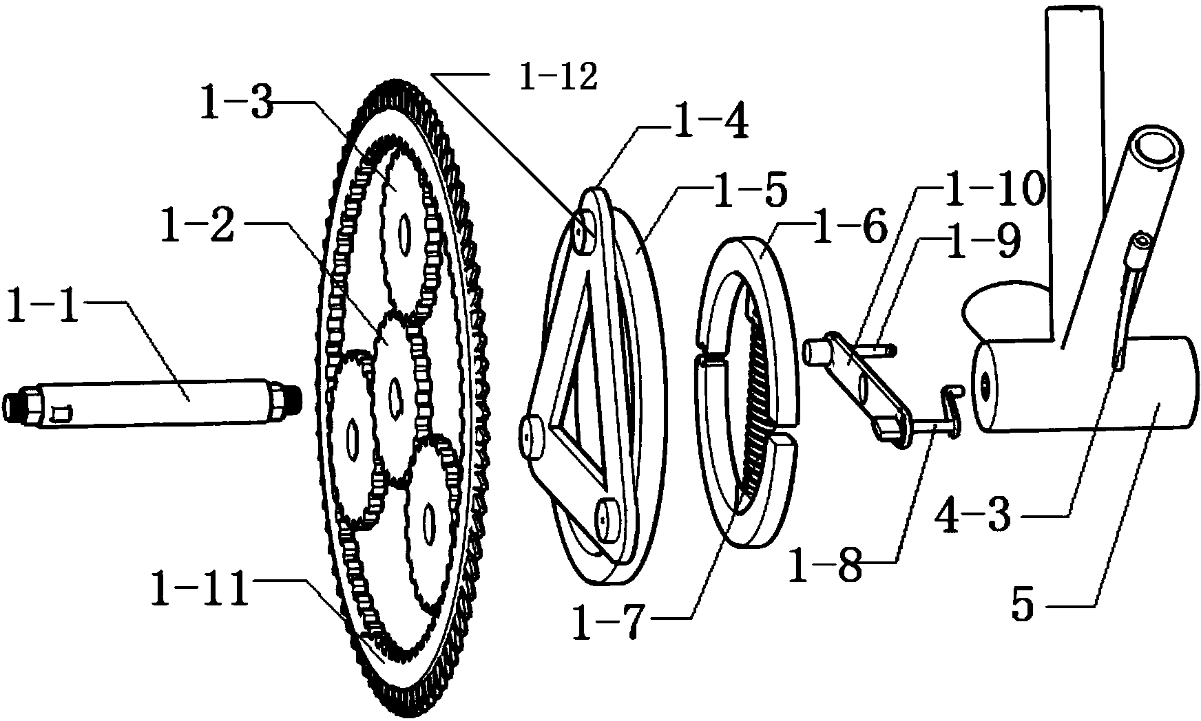 Novel linear speed change device for bicycle