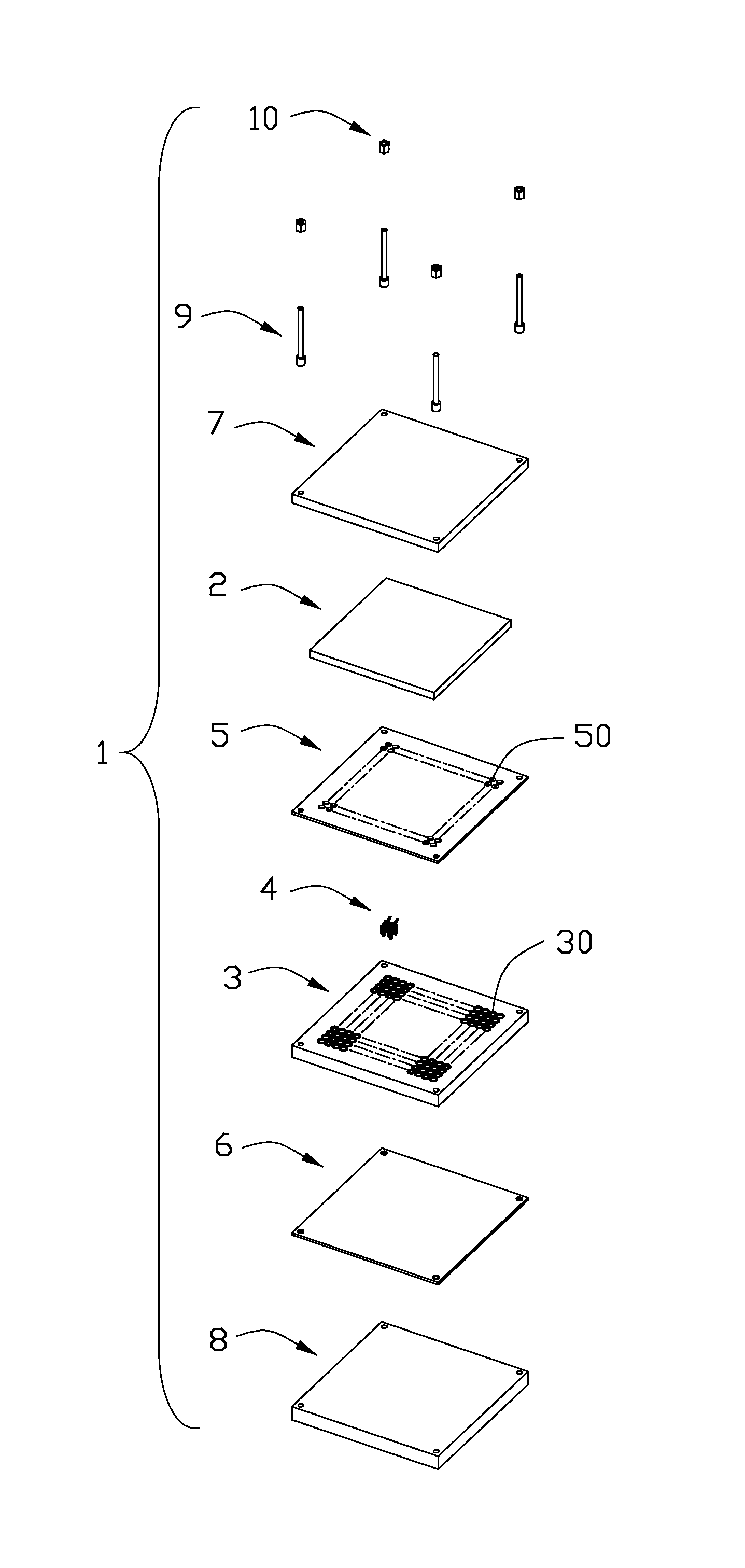Electrical connection arrangement having PCB with contacts received therein