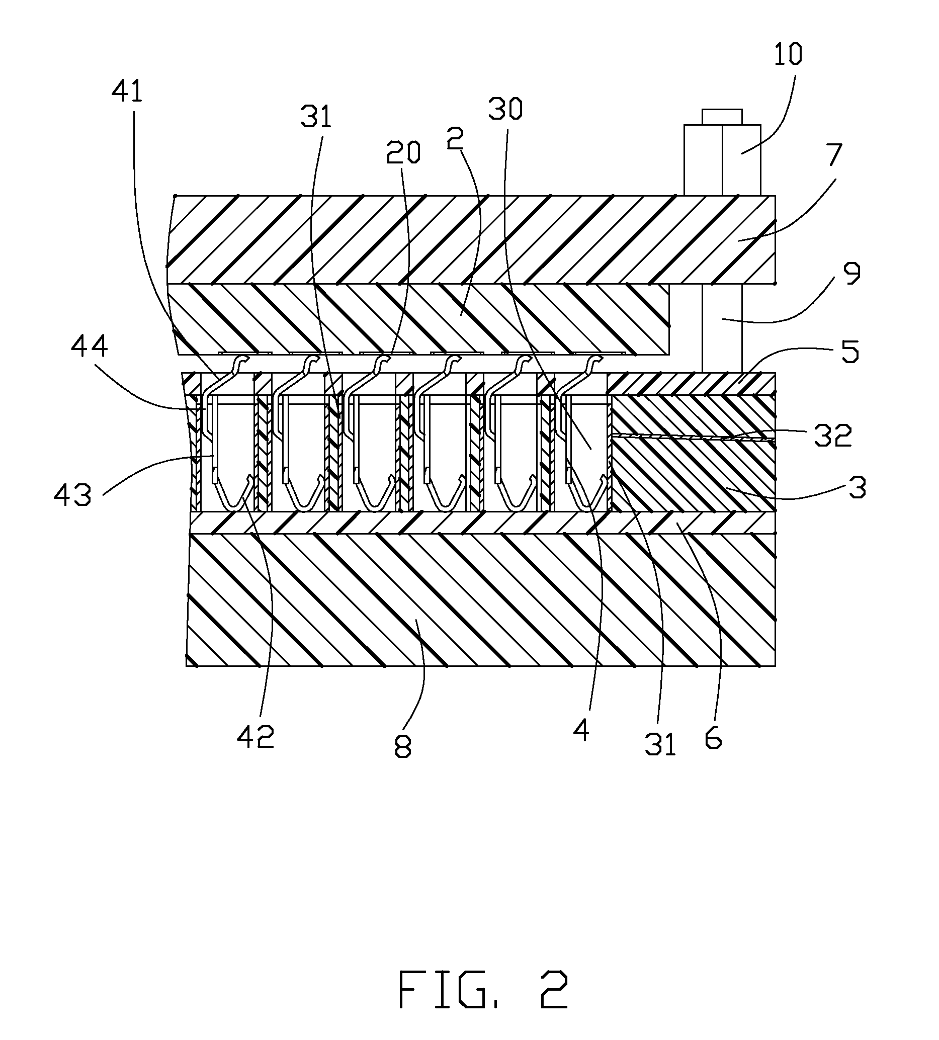 Electrical connection arrangement having PCB with contacts received therein