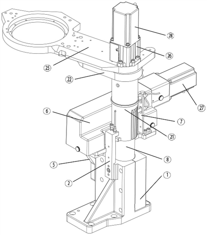 Rotation and lifting transmission mechanism of hosiery machine