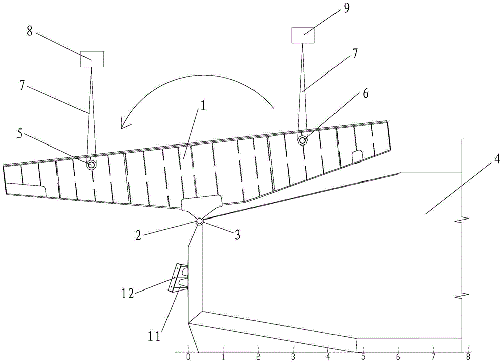 Rocker overturning testing method for jacket launching barge