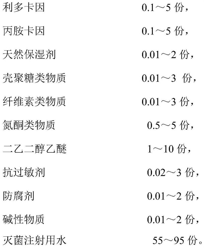 Compound lidocaine mask liquid for anesthesia as well as preparation method and application thereof