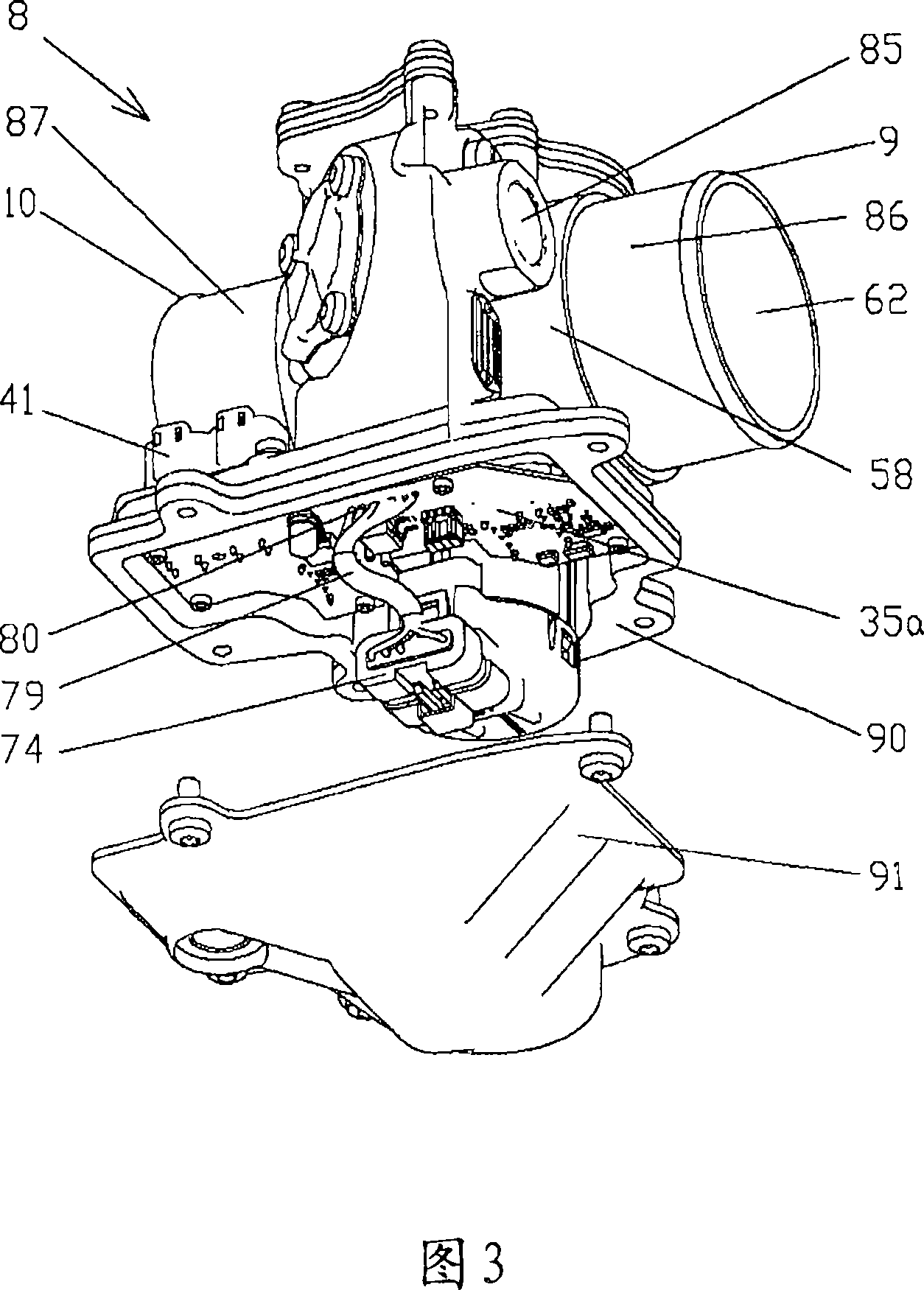 Fresh gas supply device for a turbocharged piston internal combustion engine