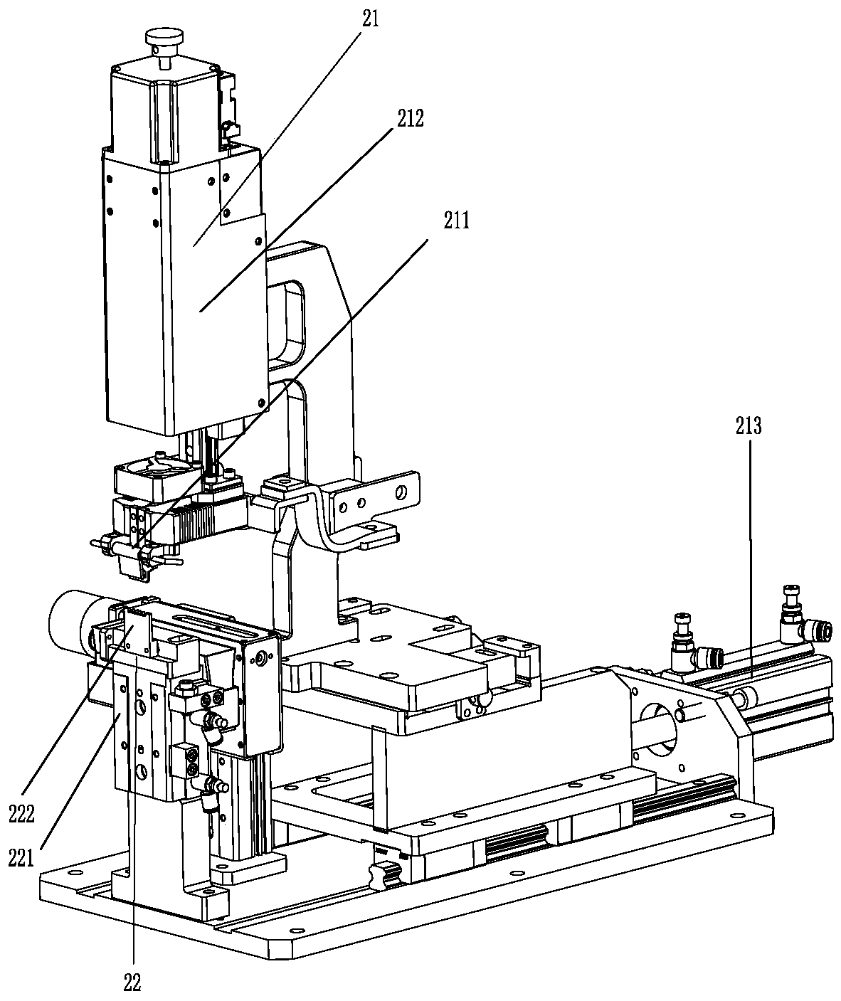 Automatic overturning, welding and dispensing machine and automatic overturning, welding and dispensing process
