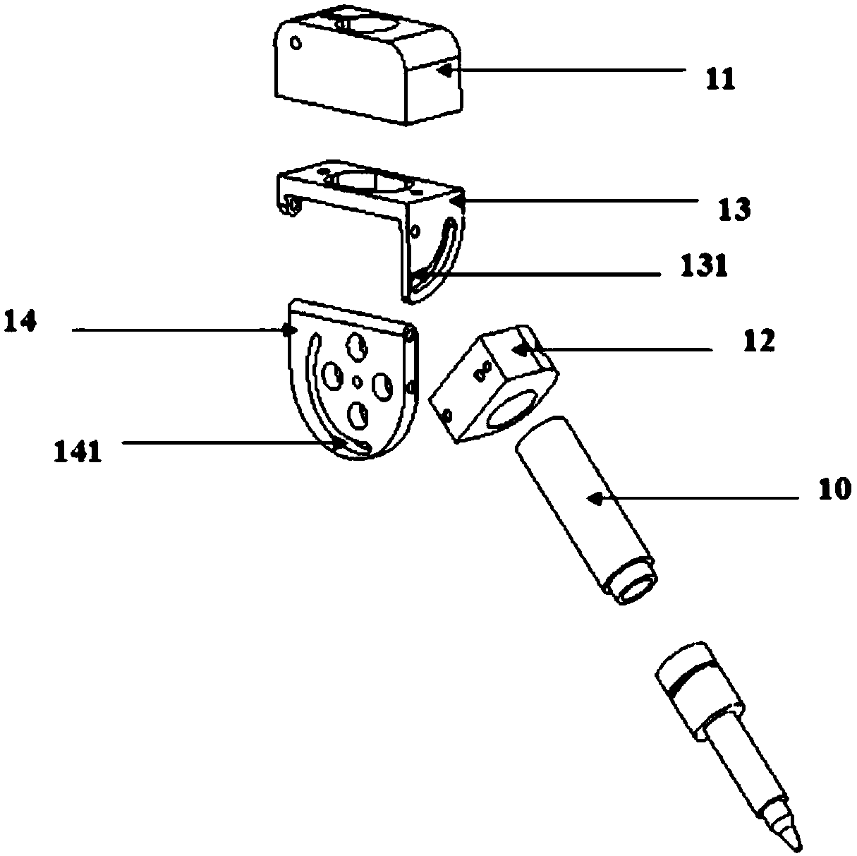 Soldering tin robot solder tip angle adjusting device