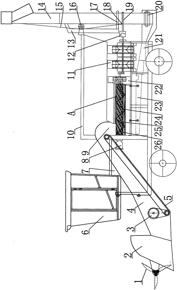 Novel corn reaping and threshing machine