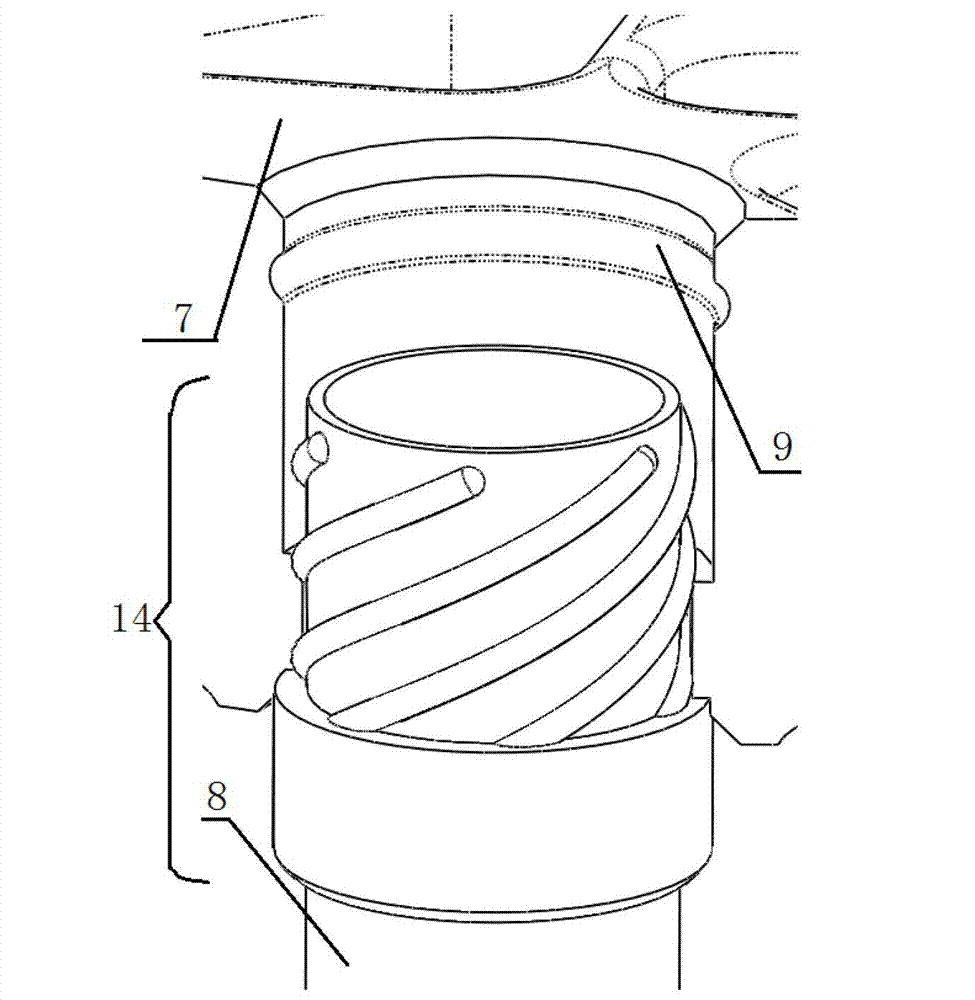 Rotary detachable guide pipe-upper pipe seat connecting piece