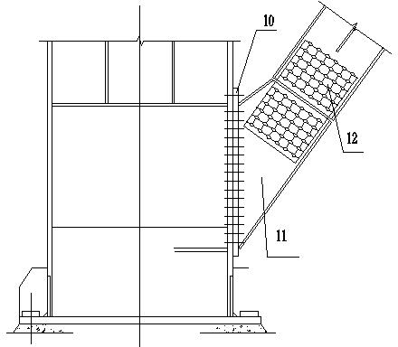 Main steel frame node device of tower type supercritical boiler and connecting method