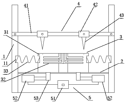 A double-layer fabric cutting device with adjustable cutting position