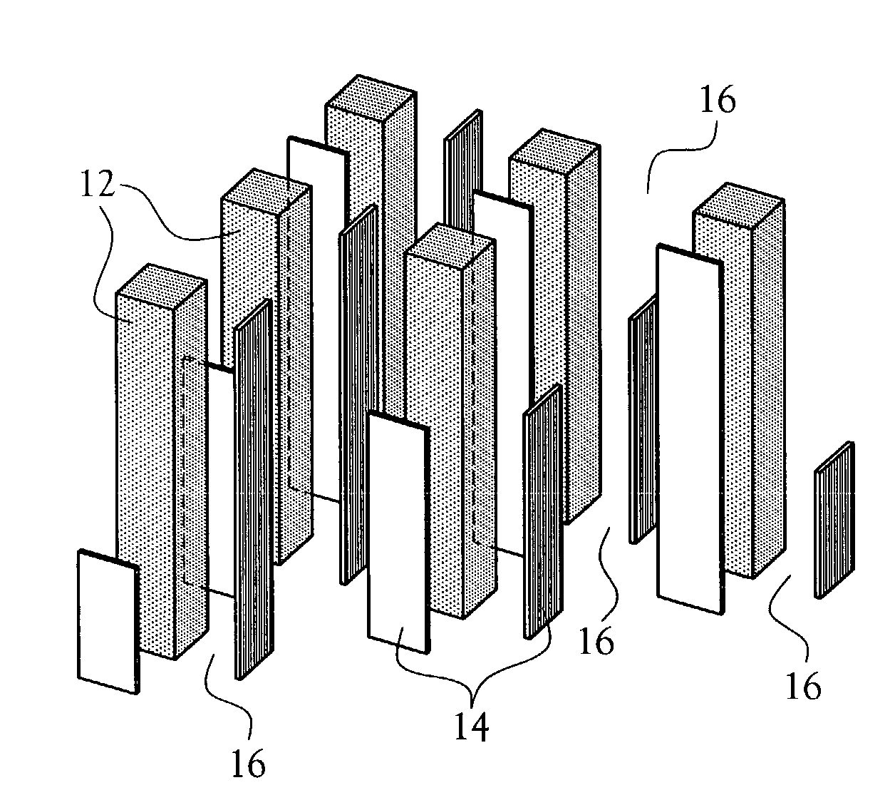 Detector array using internalized light sharing and air coupling