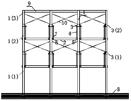Fabricated suspension floor system self-resetting building structure and construction method