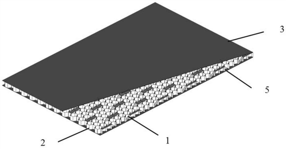 Sandwich structure of fiber tape toughened honeycomb core