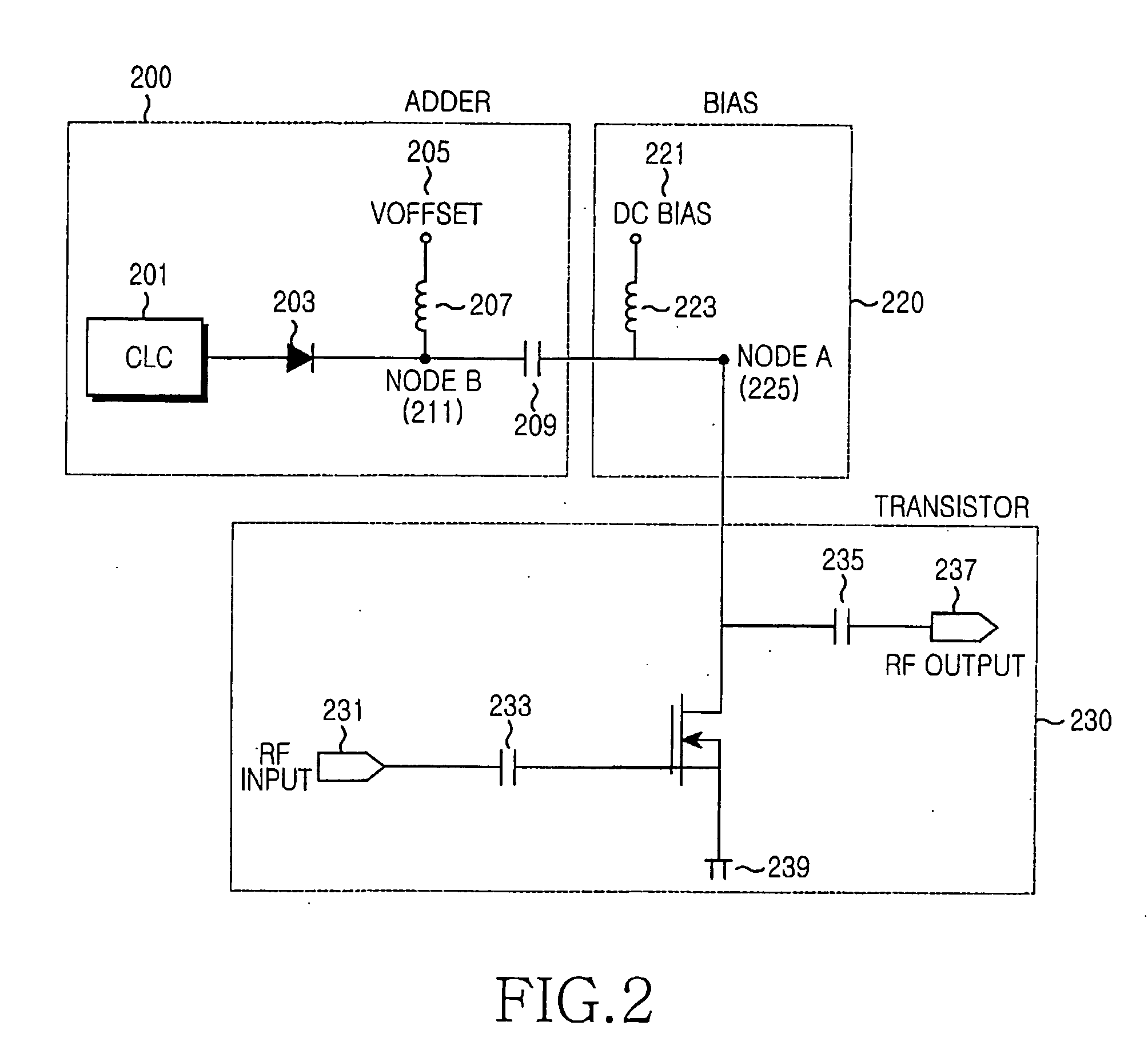 Apparatus and method for reducing drain modulation of high power transistor