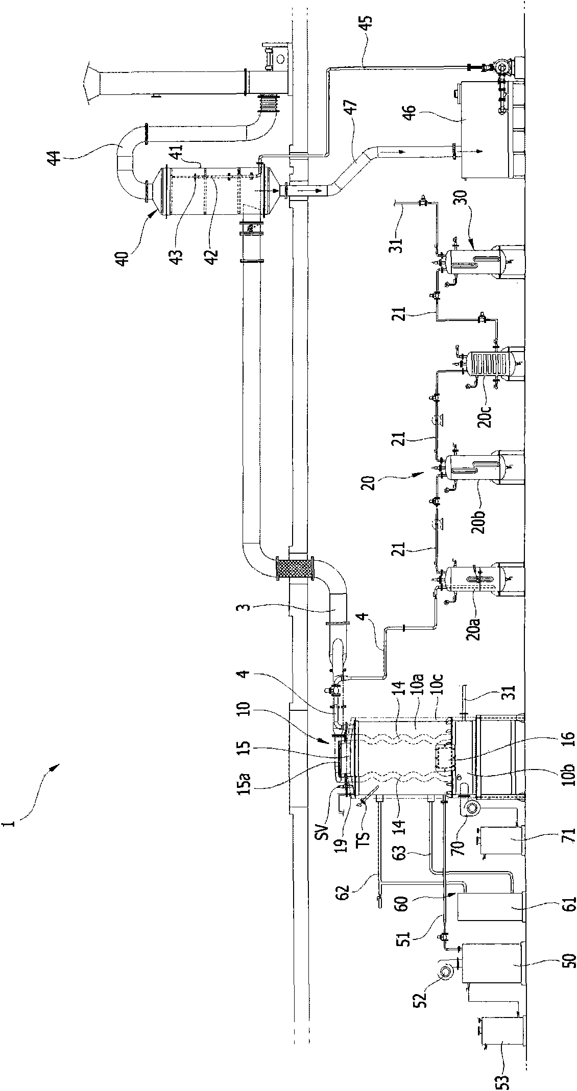 A thermal decomposition treatment system of flammable waste and method for treating the waste using the system