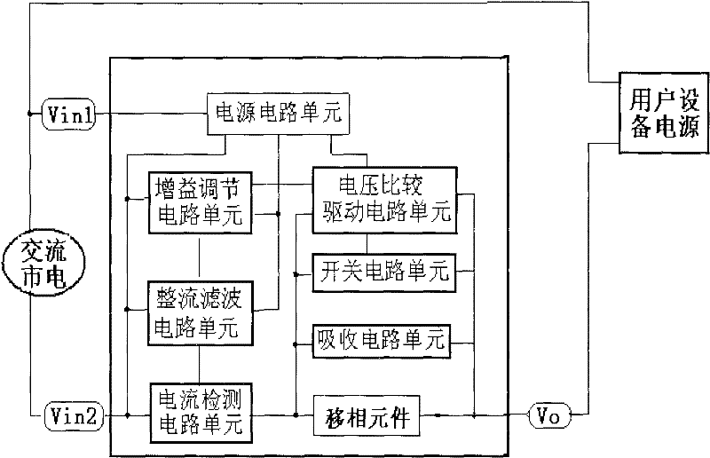 Phase-shift energy-saving circuit controlled by current