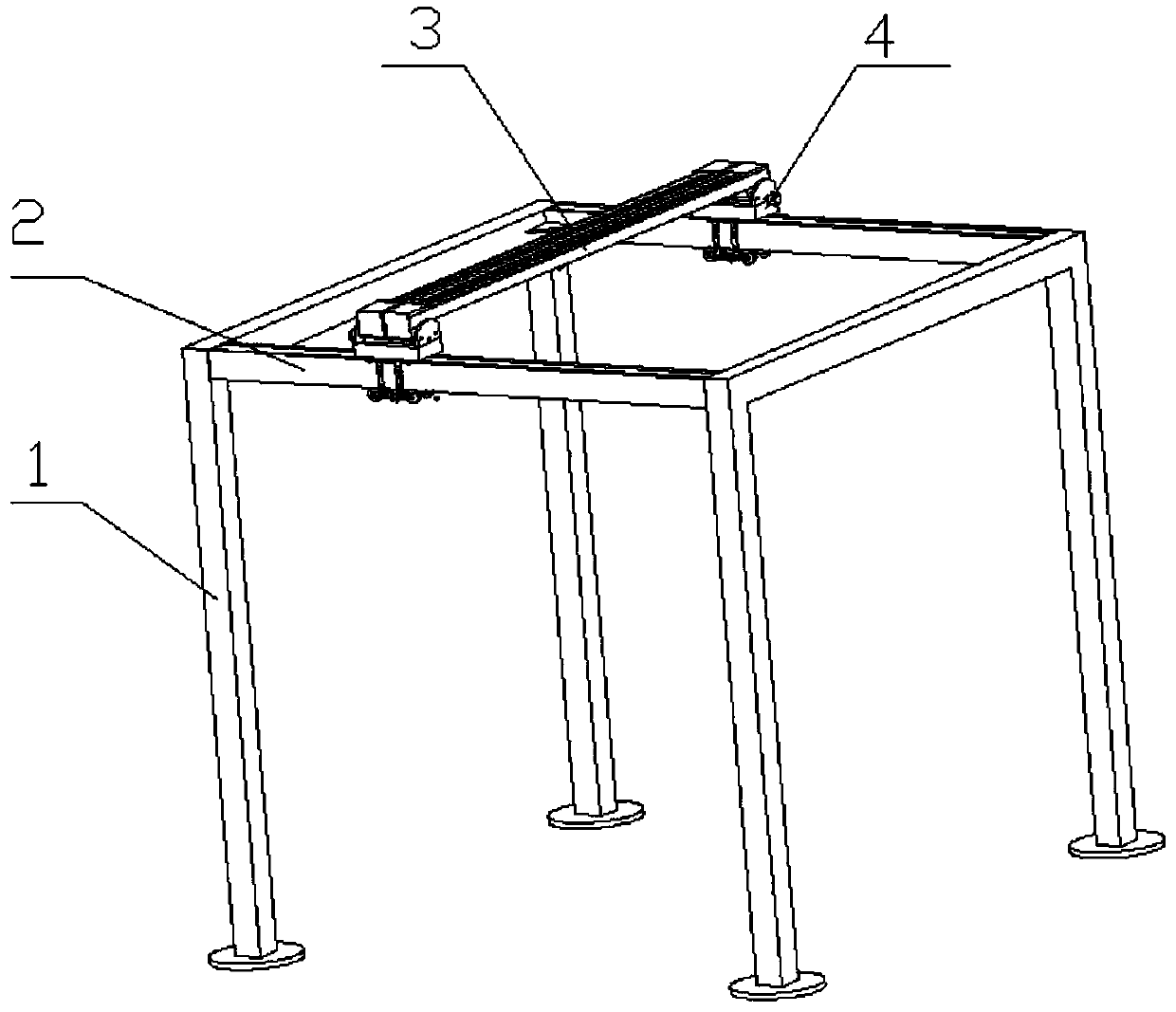 Gantry rail car for bearing double beams