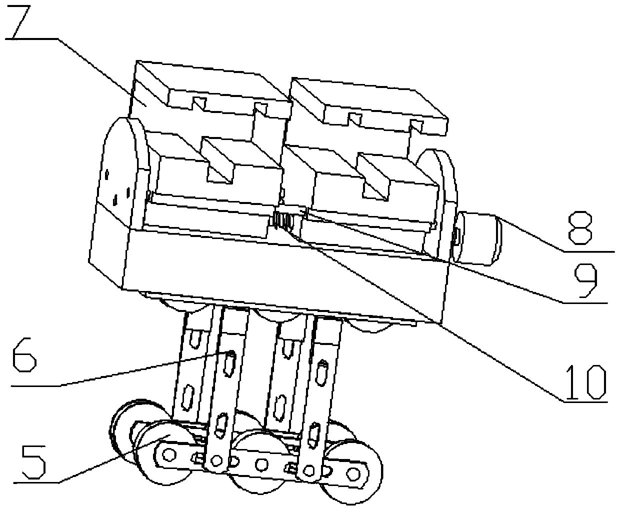 Gantry rail car for bearing double beams