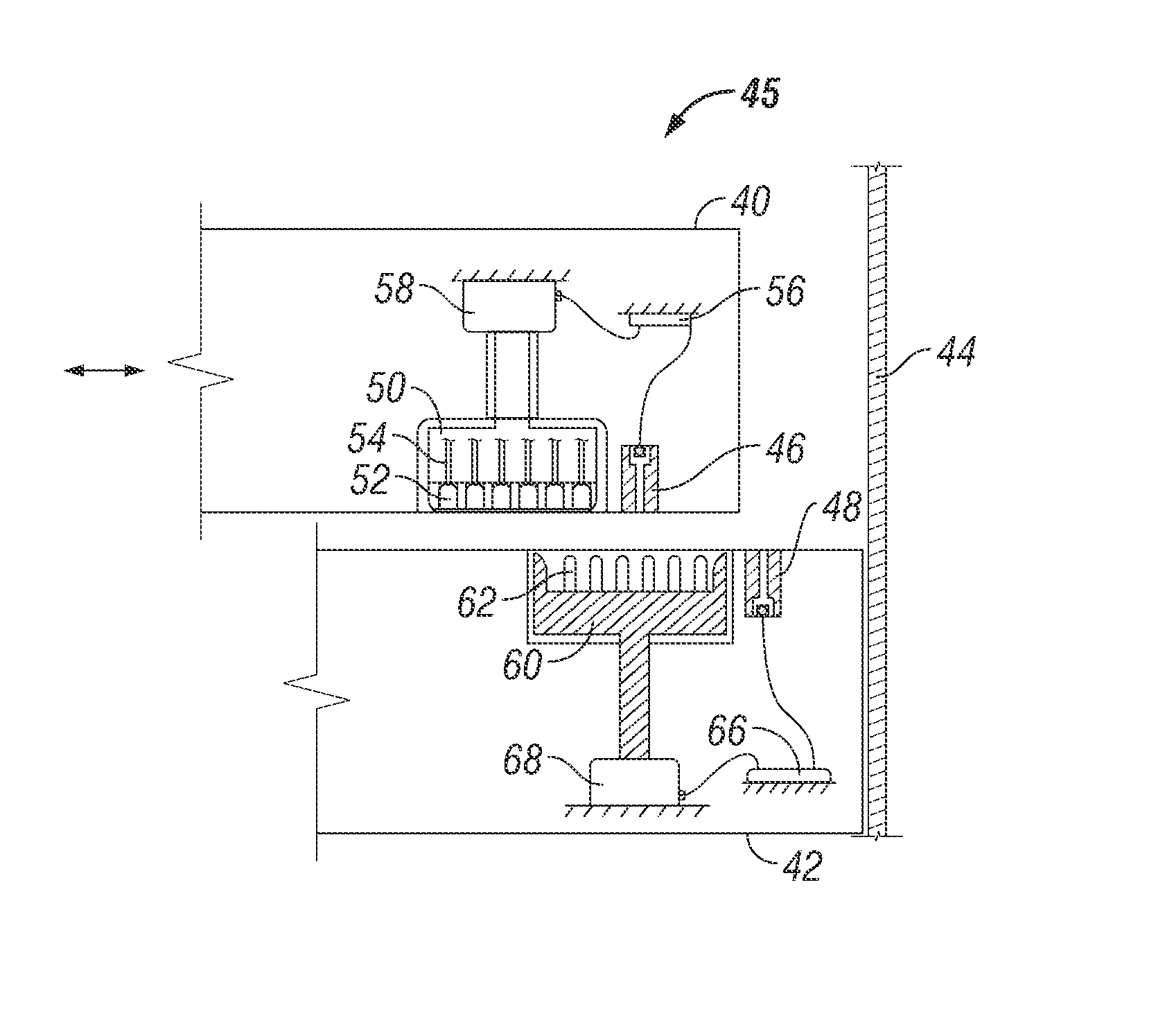 Connector for adjacent devices