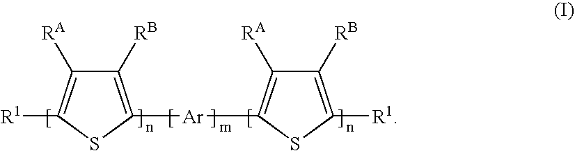 Process for the production of linear organic thiophene-phenylene oligomers