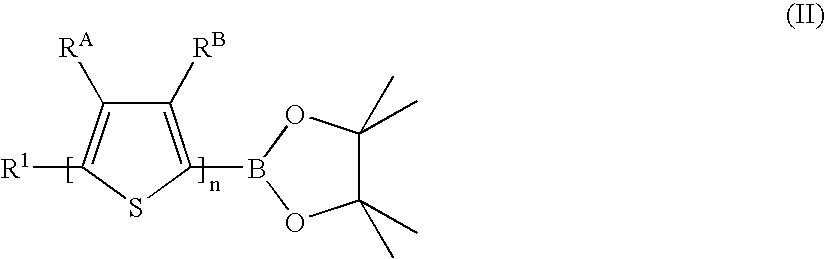 Process for the production of linear organic thiophene-phenylene oligomers