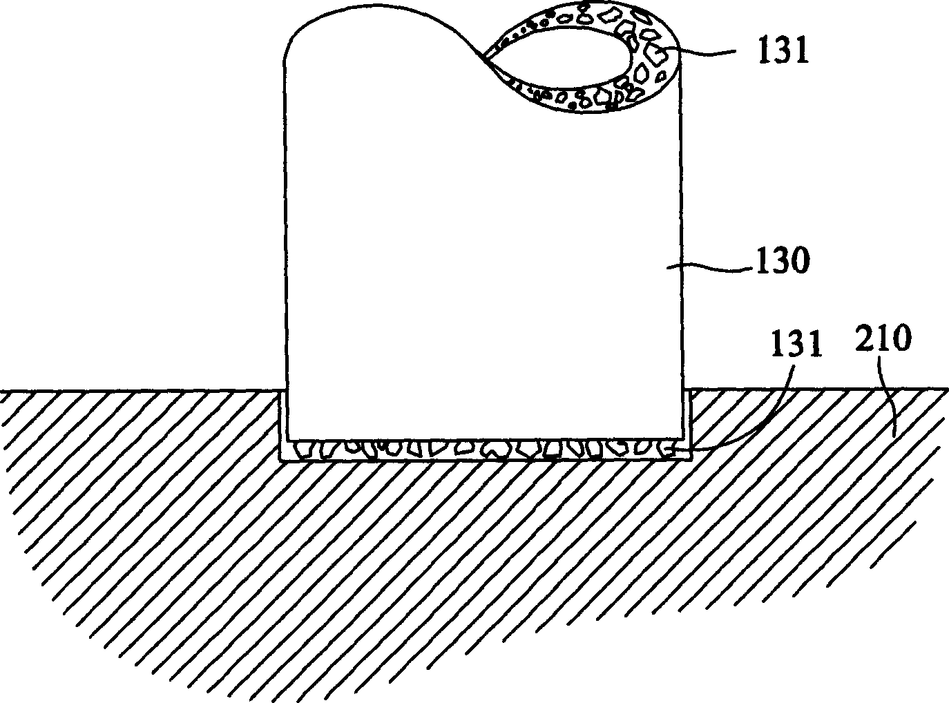 Combined material electrode for electrodischarge machining and is manufacturing method