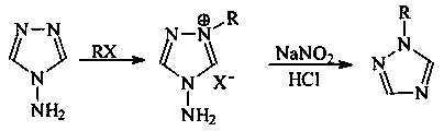 Method for synthesizing azaconazole bactericide through reaction between bromo ketal and 1H-1,2,3-triazole