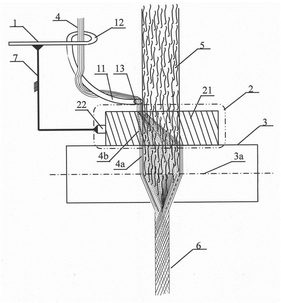 A Bottom Support Type Composite Spinning Mechanism, Method and Application of Filament Helically Expanded