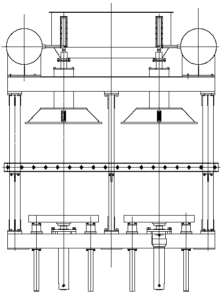 Four-template sand-covering molding machine device and working method thereof