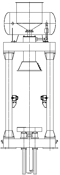 Four-template sand-covering molding machine device and working method thereof