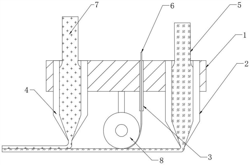 Functional continuous wire parallel type composite 3D printing device and printing method thereof