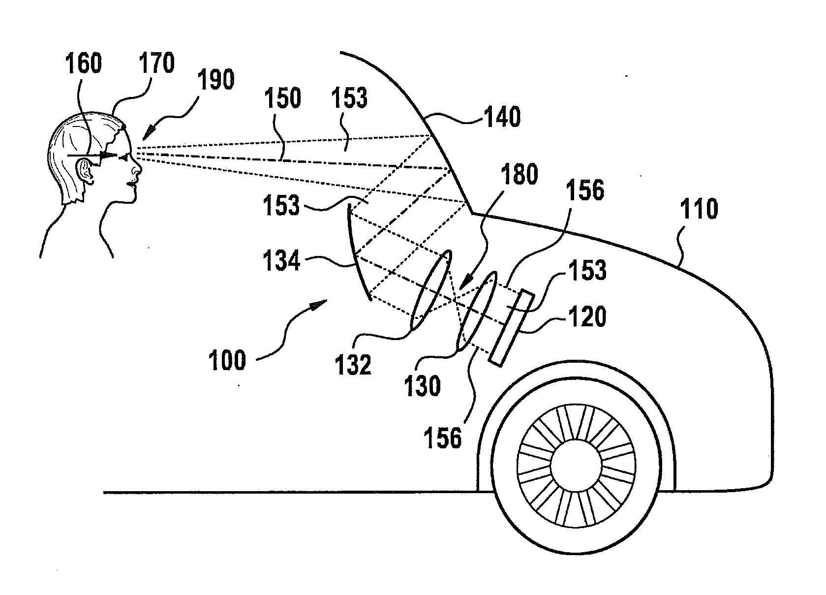 Field-of-view display for a vehicle