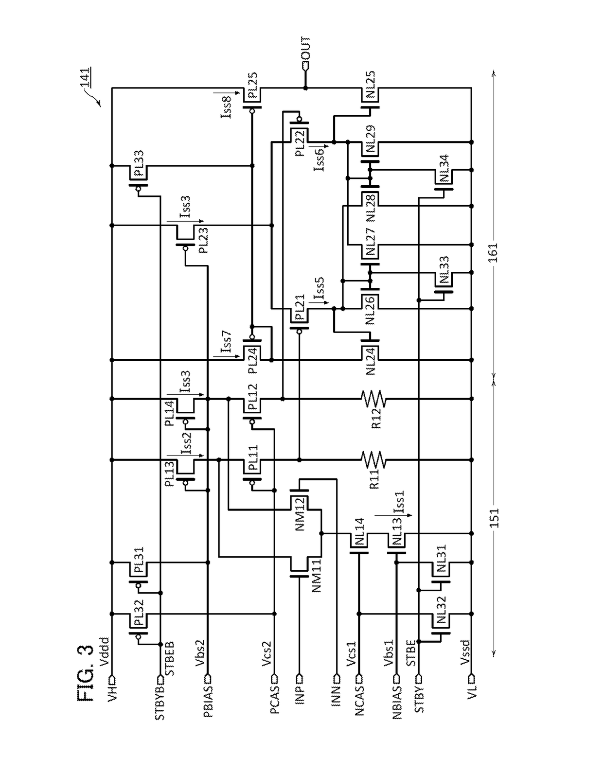 Receiver for receiving differential signal, IC including receiver, and display device