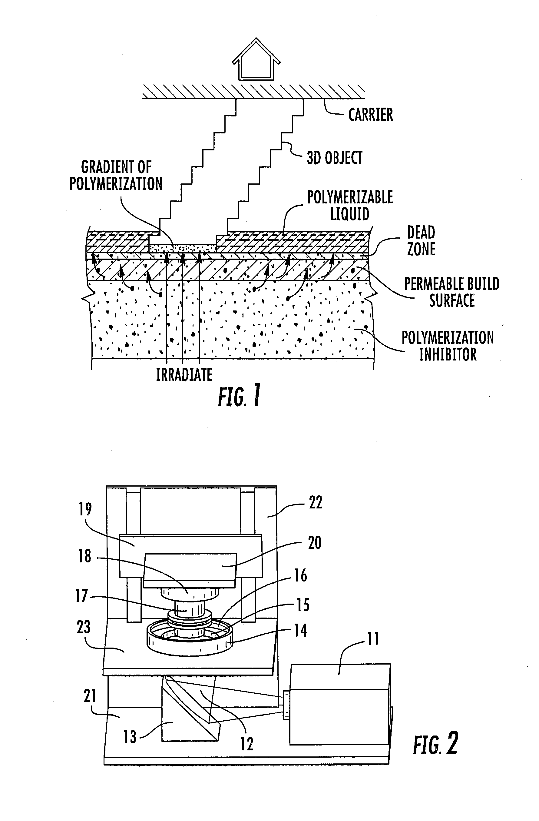 Three-dimensional printing with build plates having surface topologies for increasing permeability and related methods