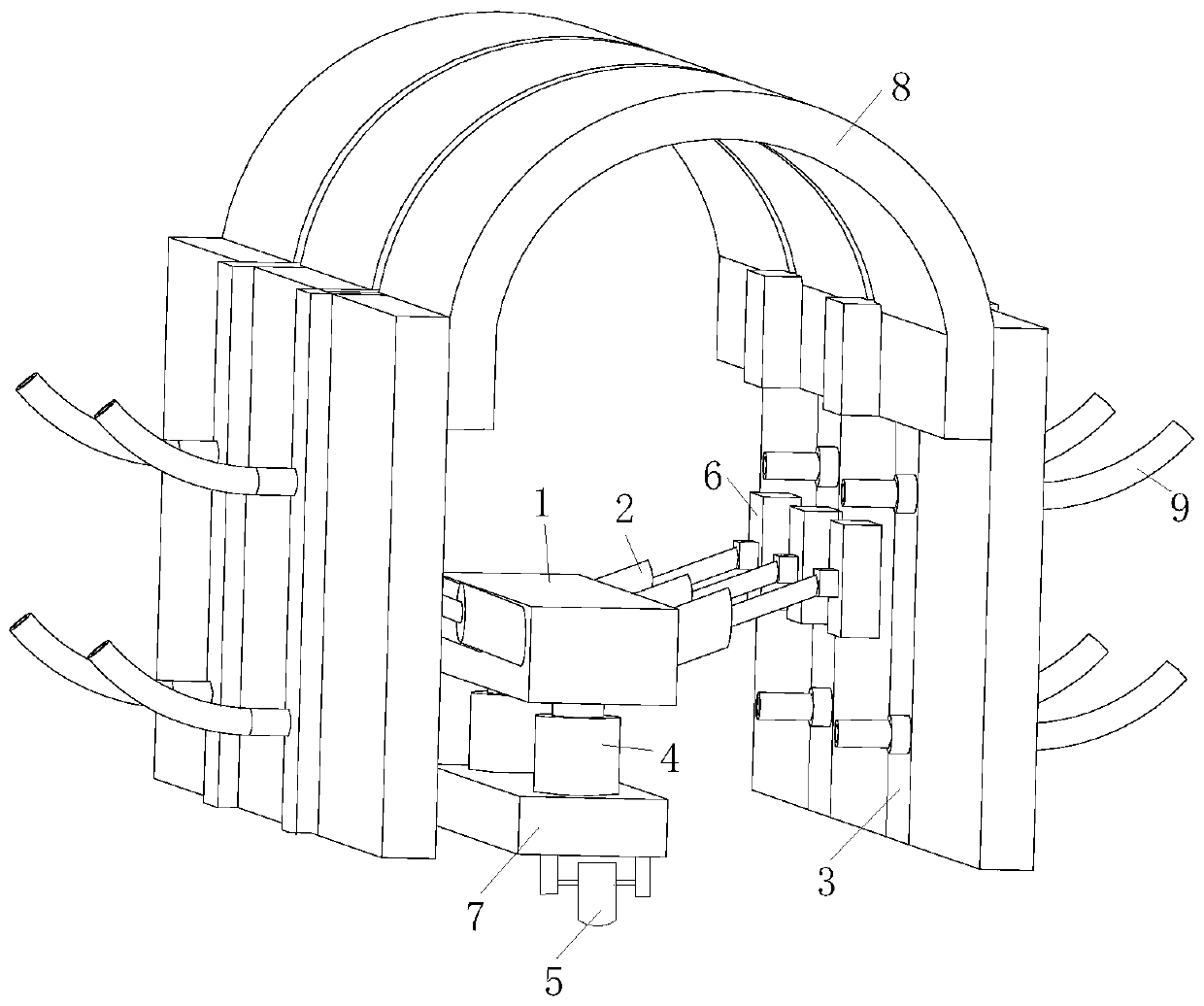 Fixing device for underground pipe gallery installation and using method for fixing device