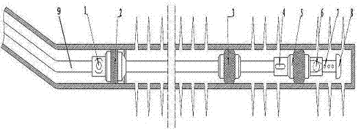 Oil well horizontal well oil casing co-injection double seal single card volume fracturing string and fracturing method