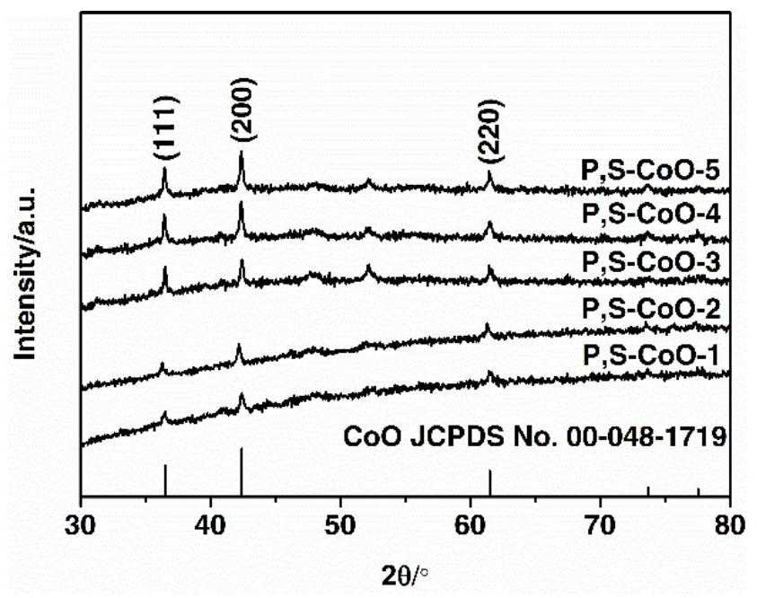 Preparation method of phosphorus and sulfur co-modified cobaltous oxide and application of phosphorus and sulfur co-modified cobaltous oxide in photocatalytic decomposition of water