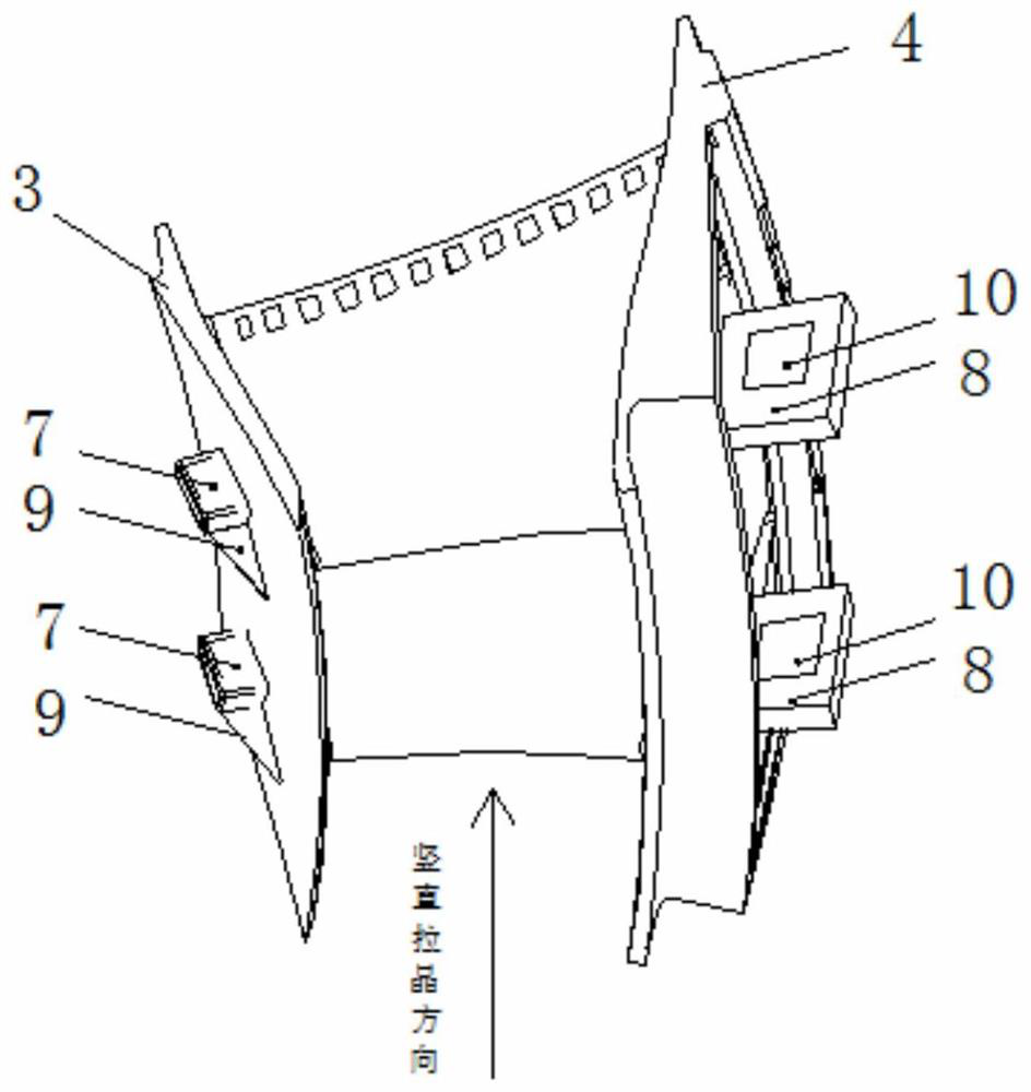 Method for preventing mixed crystals from being generated at free end of conjoined single crystal guide blade core