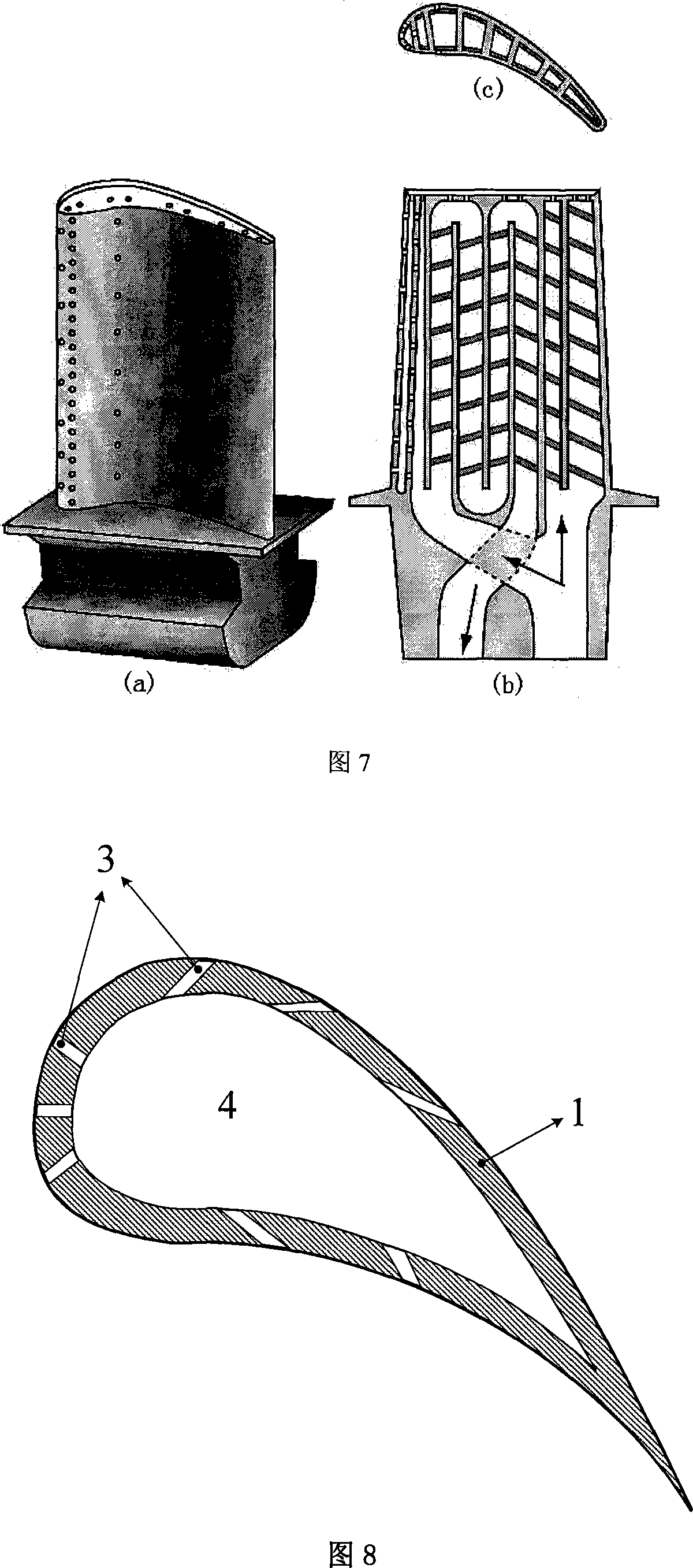 Heated wall surface cooling structure and gas turbine impeller vane with the same