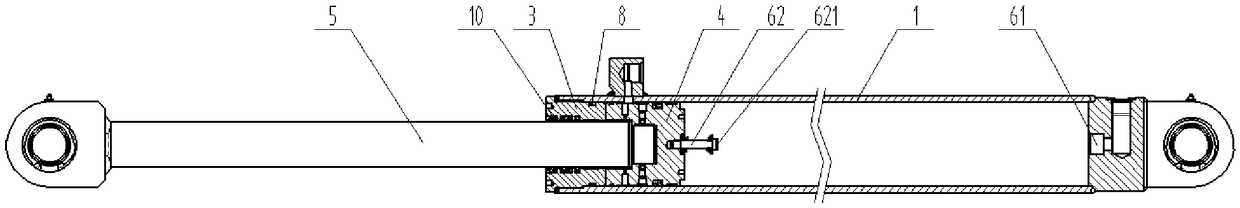 Spring-internal compression buffer oil cylinder