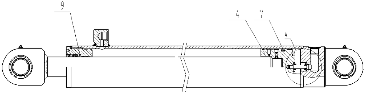 Spring-internal compression buffer oil cylinder