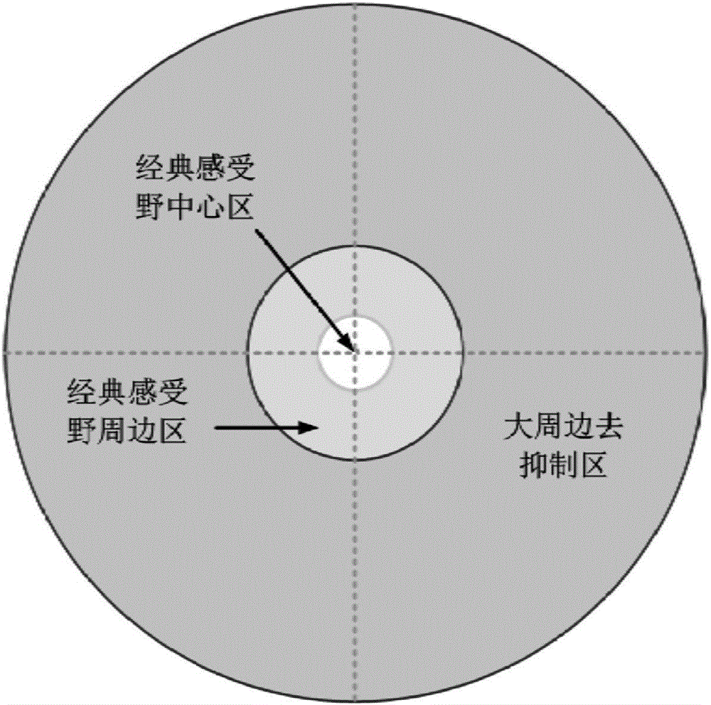 Edge detection method fusing uniform color information and compound receptive field model