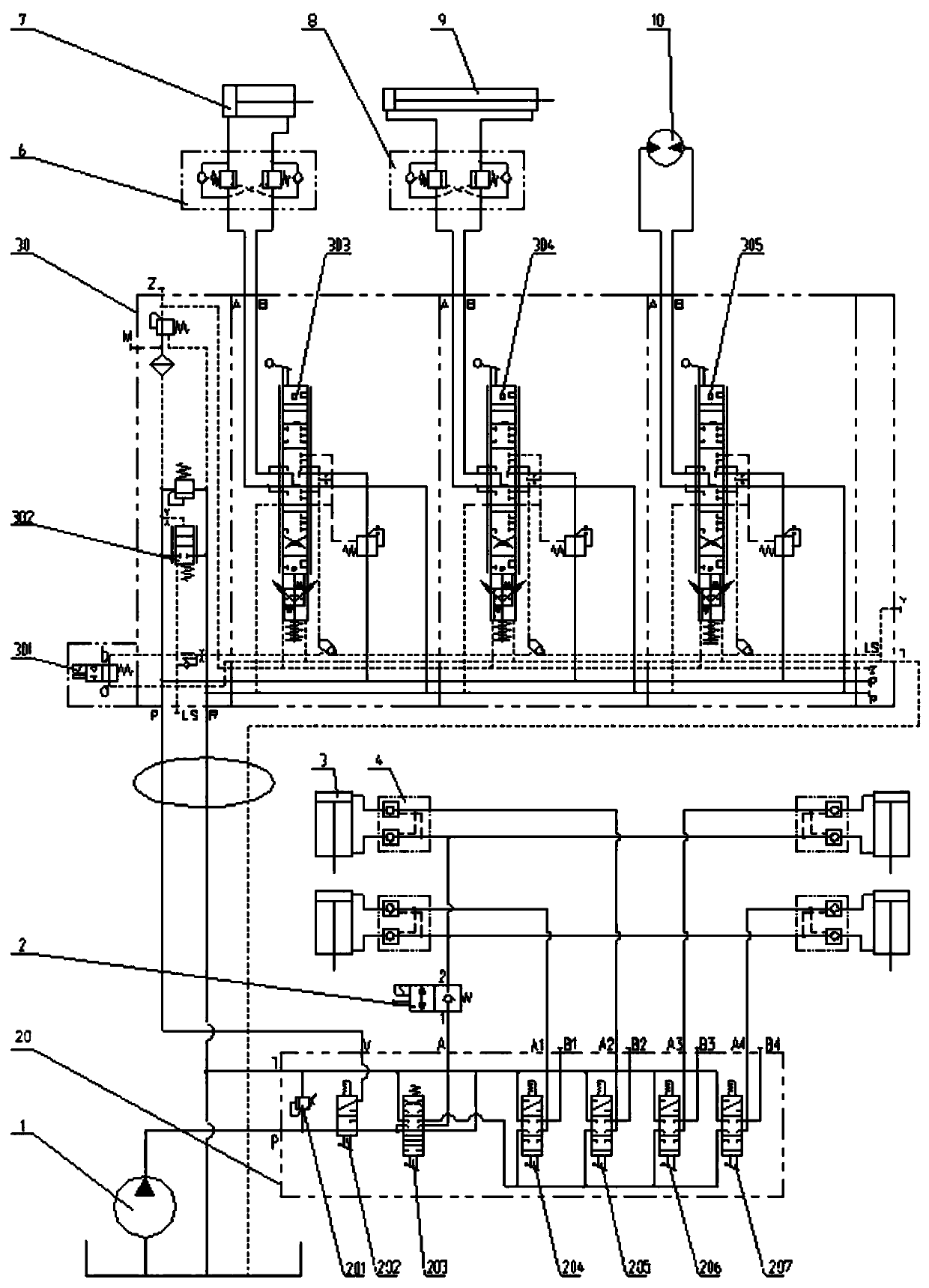 Overhead working vehicle getting on and off automatic interlocking control system and control method thereof