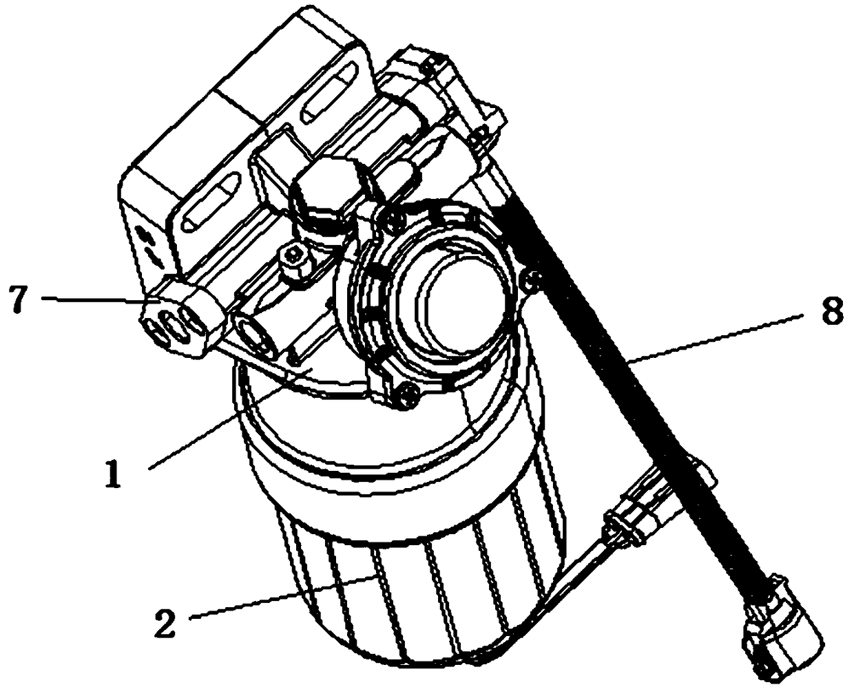 Mounting structure for adapter of diesel oil filter